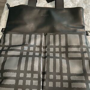 Coach Charles Foldover Leather Tote Crossbody Travel Bag